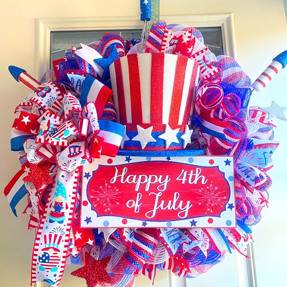 4th of July Wreath,Fourth of July decor,Wreaths,Holiday Wreaths,front door decor - Picture 5 of 5